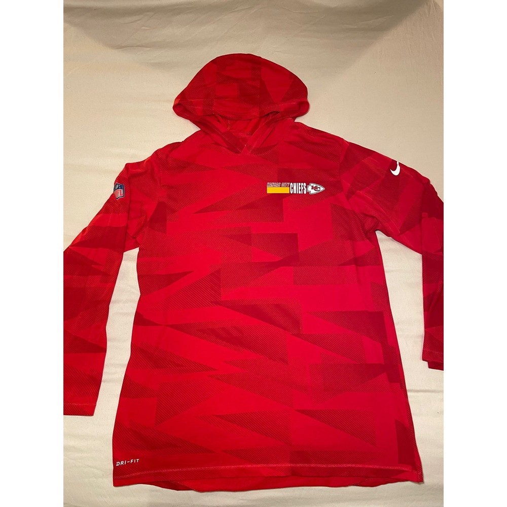 Nike On-Field Kansas City Chiefs Light Hooded Pullover Size Medium